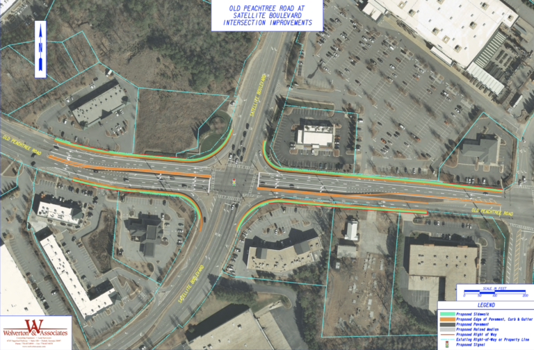 Old Peachtree Road at Satellite Boulevard - Sugarloaf CID